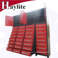 Powder coated red drawers storage cabinet with wheels